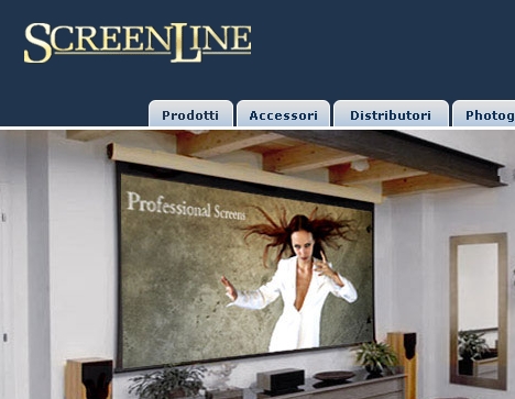 Impression sul sito ufficiale di ScreenLine, produttore di schermi proiezione disponibili su Schermionline.it